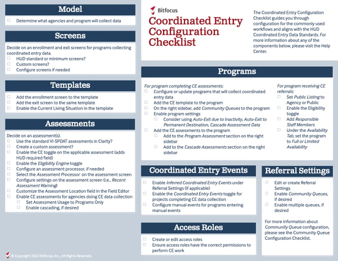 ‎CE Configuration Checklist