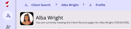 A client record with a client photo