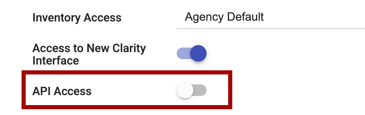 API Access Staff Setting