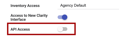 API Access Staff Setting