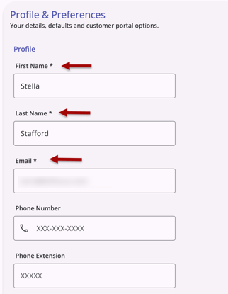 Account Settings Profile in Edit Mode