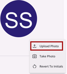 Account Settings Upload Photo option example