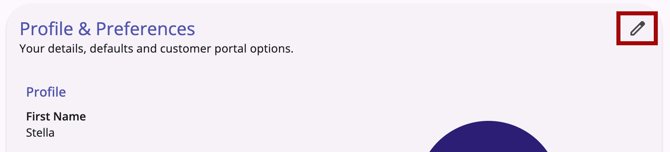 Account Settings tab with Edit icon highlighted