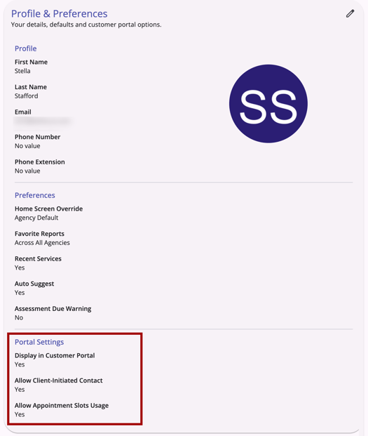 Account Settings tab with Portal Settings fields highlighted