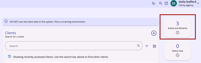 Active Enrollments Widget