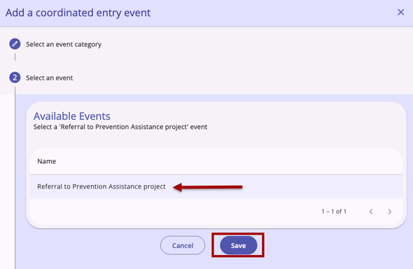 Add a CE Event Modal_Available Events Step