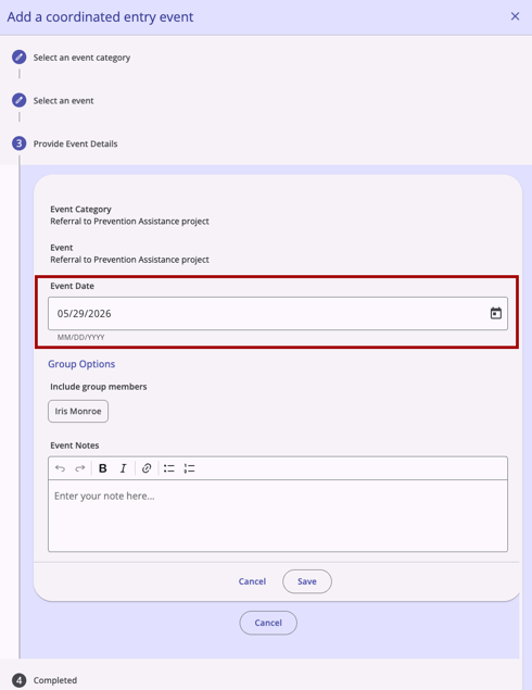 Add a CE Event Modal_Provide Event Details