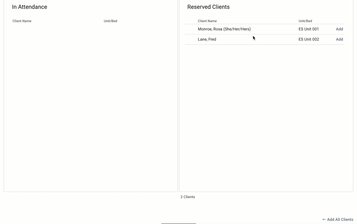 Add all Clients_Attendance