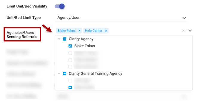 Agencies Users Sending Referrals