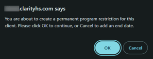 Program restriction.warning