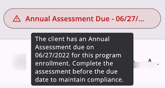 Assessment Due Warning Tooltip
