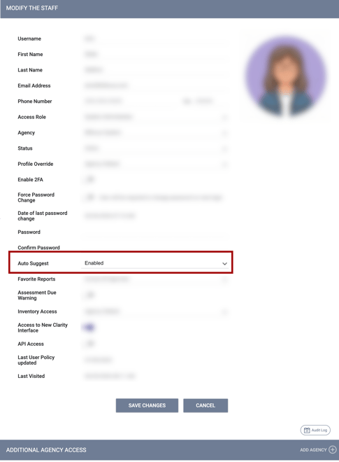 Auto Suggest for Client Search Setting_Enabled