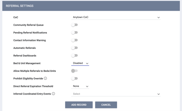 Basic Referral Settings