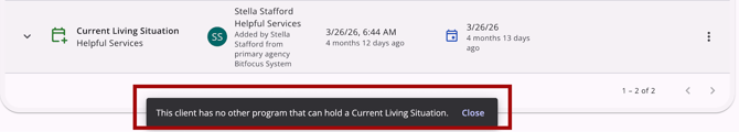 CLS Move action notification