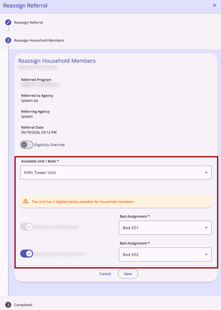 CQ Reassignment_Household Bed Assignments