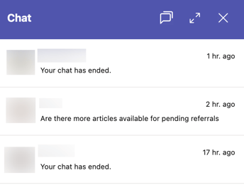 Chat history showing on chat widget