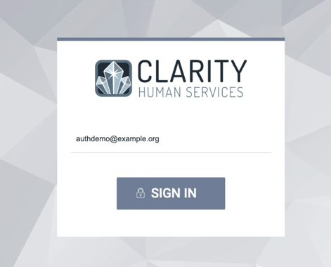 Clarity Login Page