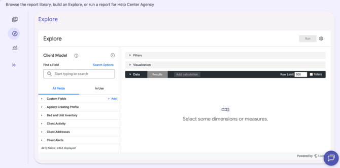 Client Model open in the Explore workspace