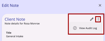 Client Note Audit Log