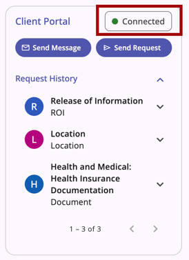 Client Portal card showing Portal status