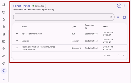 Client Portal page highlighted