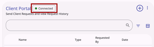 Client Portal page portal status for client