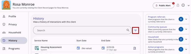 Client Record.Filter