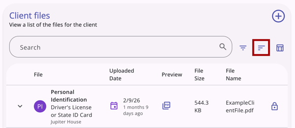Client Record.Sorting