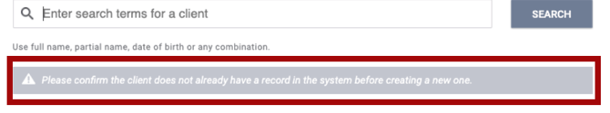 Client Search Message