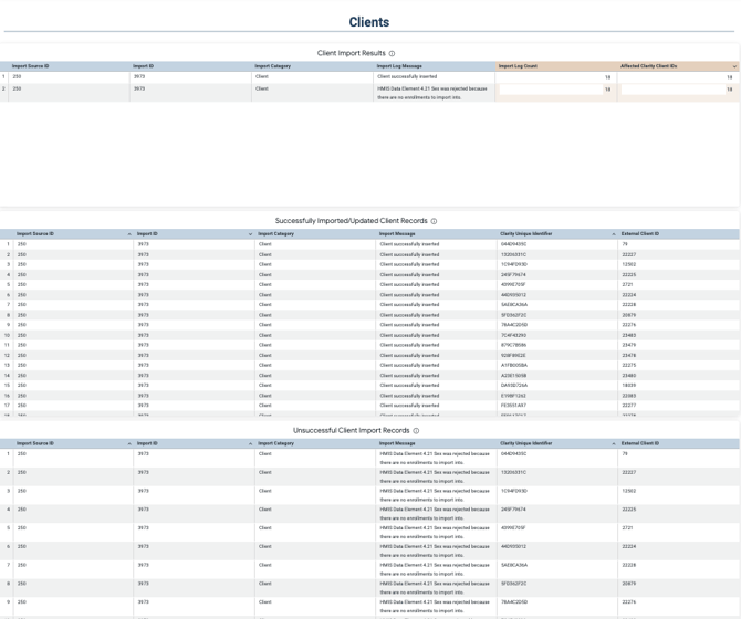 Clients section