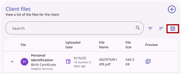 Column Selector.File Tab