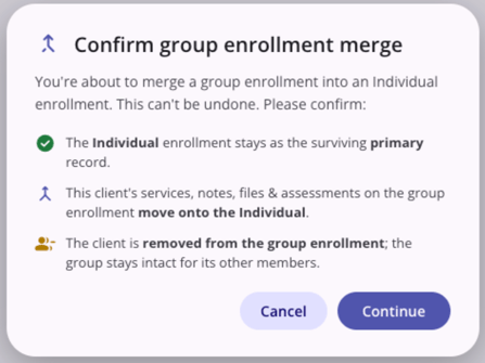Confirm Program Merge Dialog