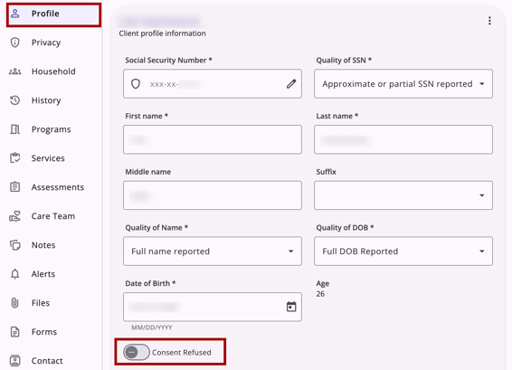 Consent Refused_Existing Record