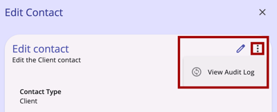 Contact Tab Audit Log