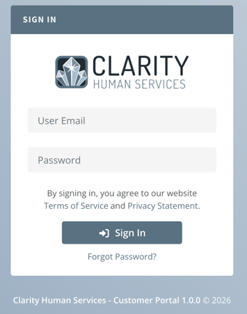 Customer Portal.Client User Login