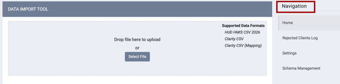 DIT with the Navigation header highlighted