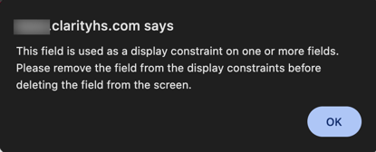 Display constraint warning