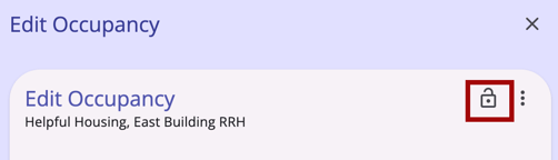Edit Occupancy Modal with Privacy icon highlighted