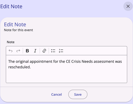 Event Information Page_Edit Note Modal