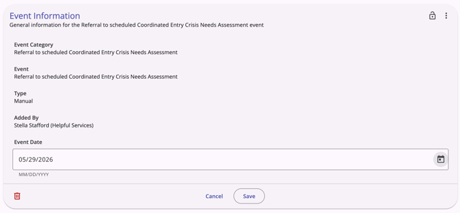 Event Information Page_Editing Fields