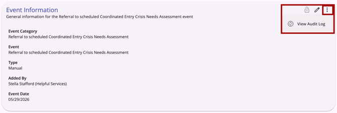 Event Information_View Audit Log