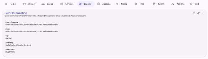 Event Tab_Event Information Page