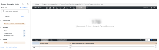 Example Screens Information section with utilized fields