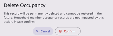 Example of a Delet Confirmation Pop-up Message