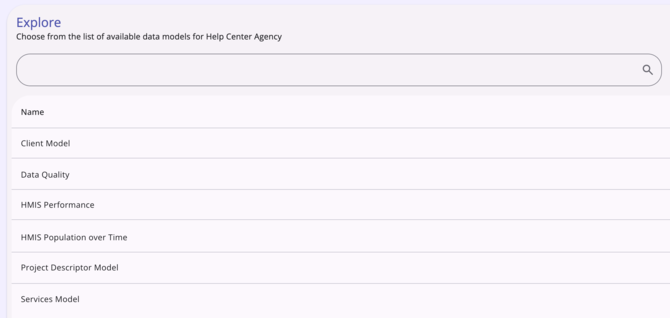 Explore data model pickert list