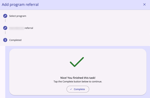 Add Program Referral_Completed