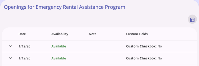 Availability Tab_View Openings