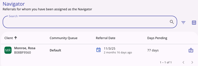 Navigator Widget Columns