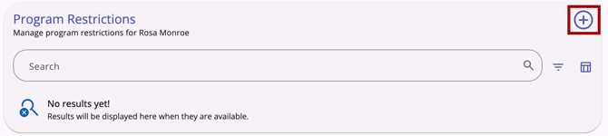 Program Restrictions_Add Icon