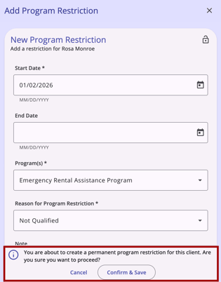 Program Restrictions_Indefinite Restriction